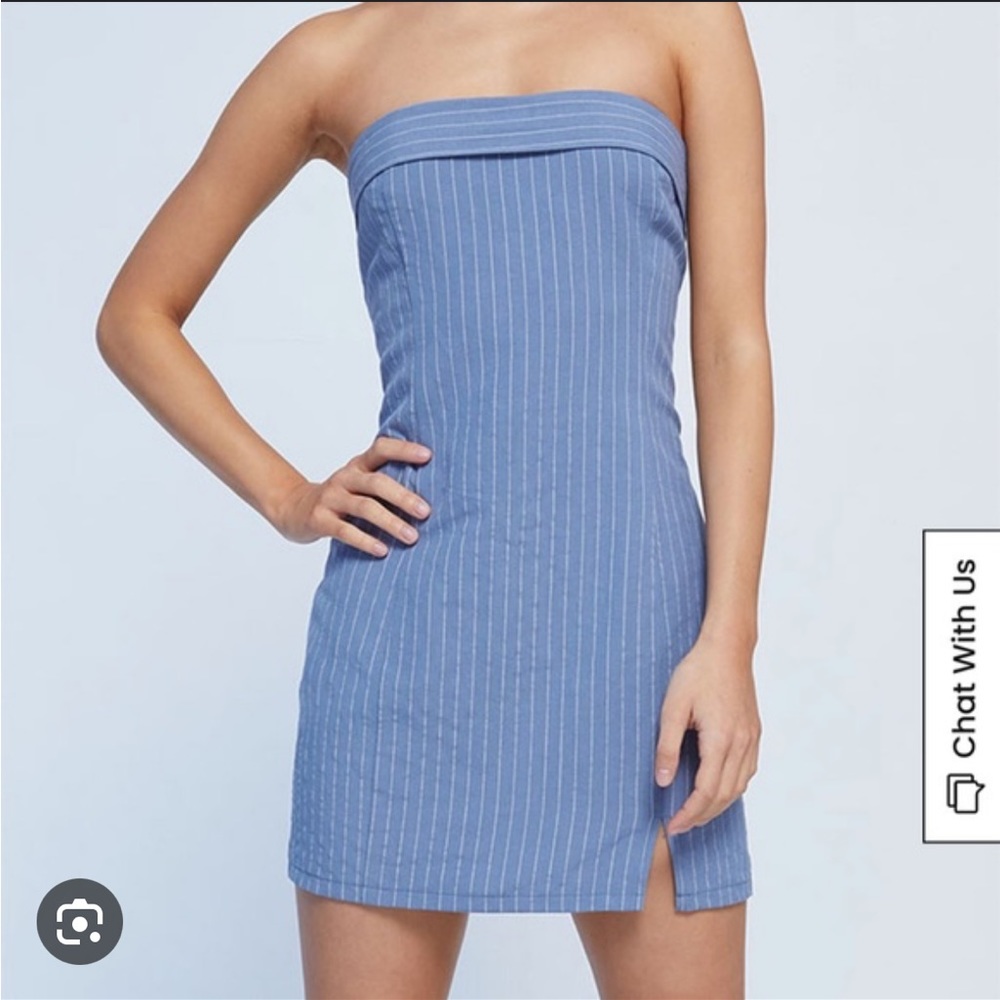 LA Hearts Blue Striped Mini Dress
